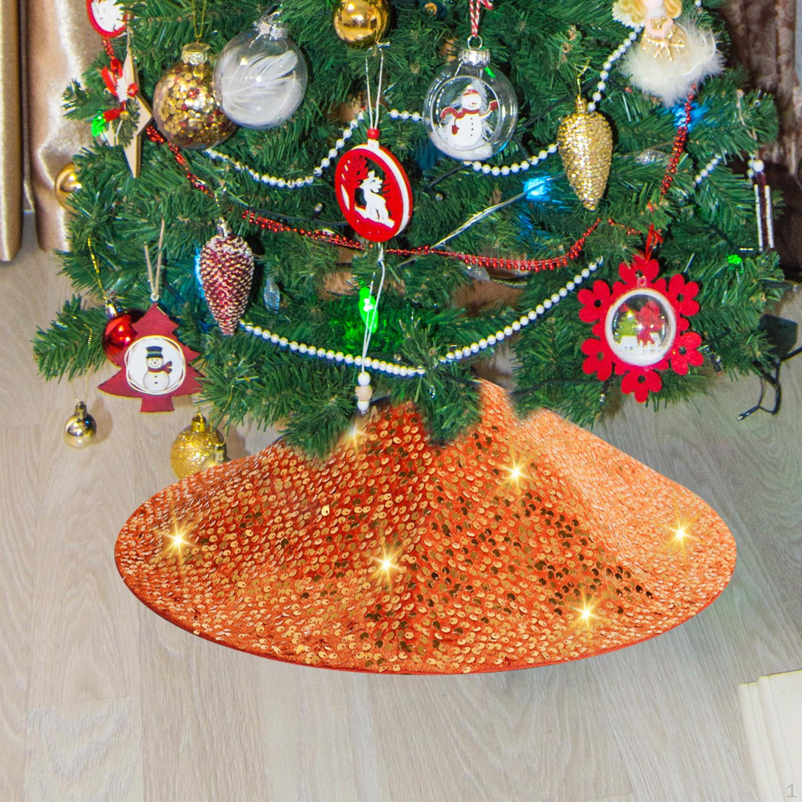 

Коврик для ковра в виде юбки из дерева, принадлежности для вечеринок, многоразовый оранжевый блестящий орнамент, украшение на Хэллоуин