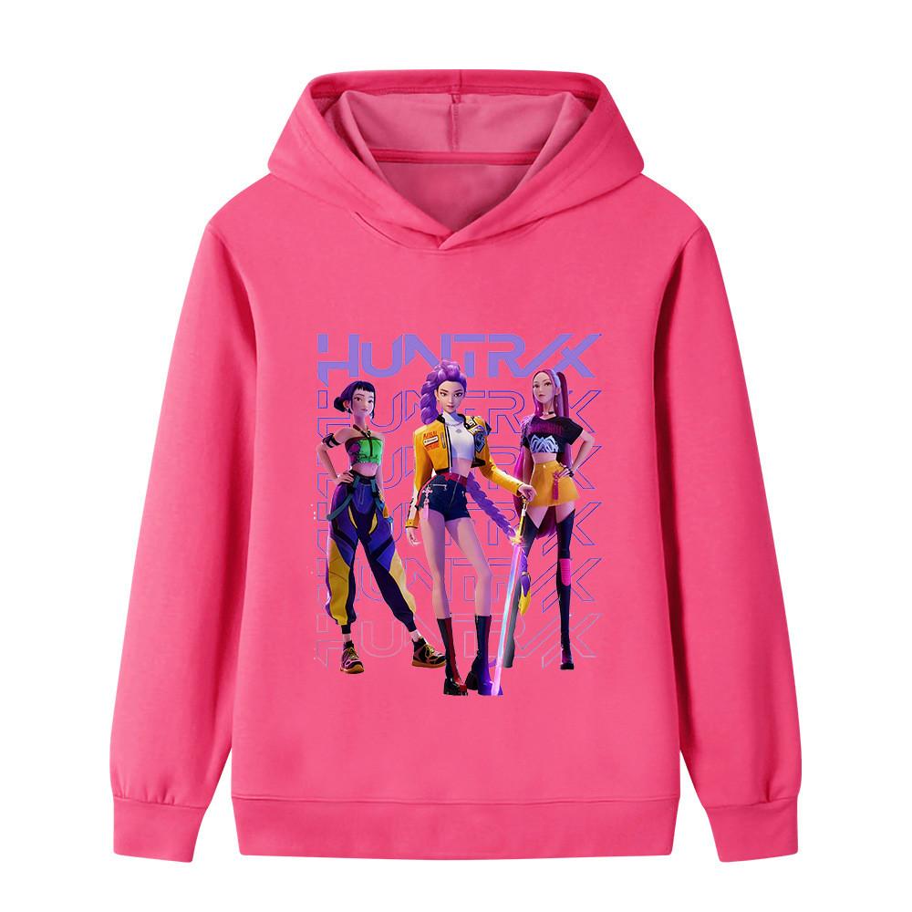 B1235 Kids Boys Girls Kpop Rumi Zoey Mira Print Long Sleeves Hoodie