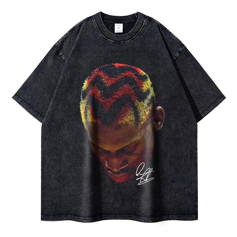 Streetwear Dennis Tshirt Vintage Washed RodUnisex Oversized T Shirts Hip Hop Harajuku Tshirt Short Sleeve Tops Tees Unisex Cotton M