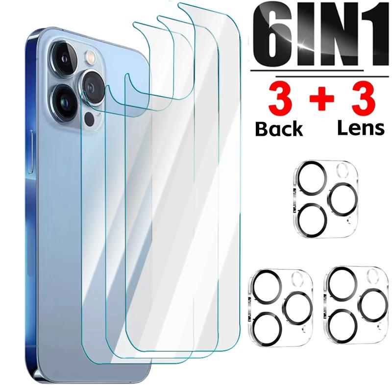 For iPhone 16/16 Plus/16 Pro/16 ProMax Tempered Glass Screen Protector Film HD Clear Full Cover Camera Lens Back Protector Film