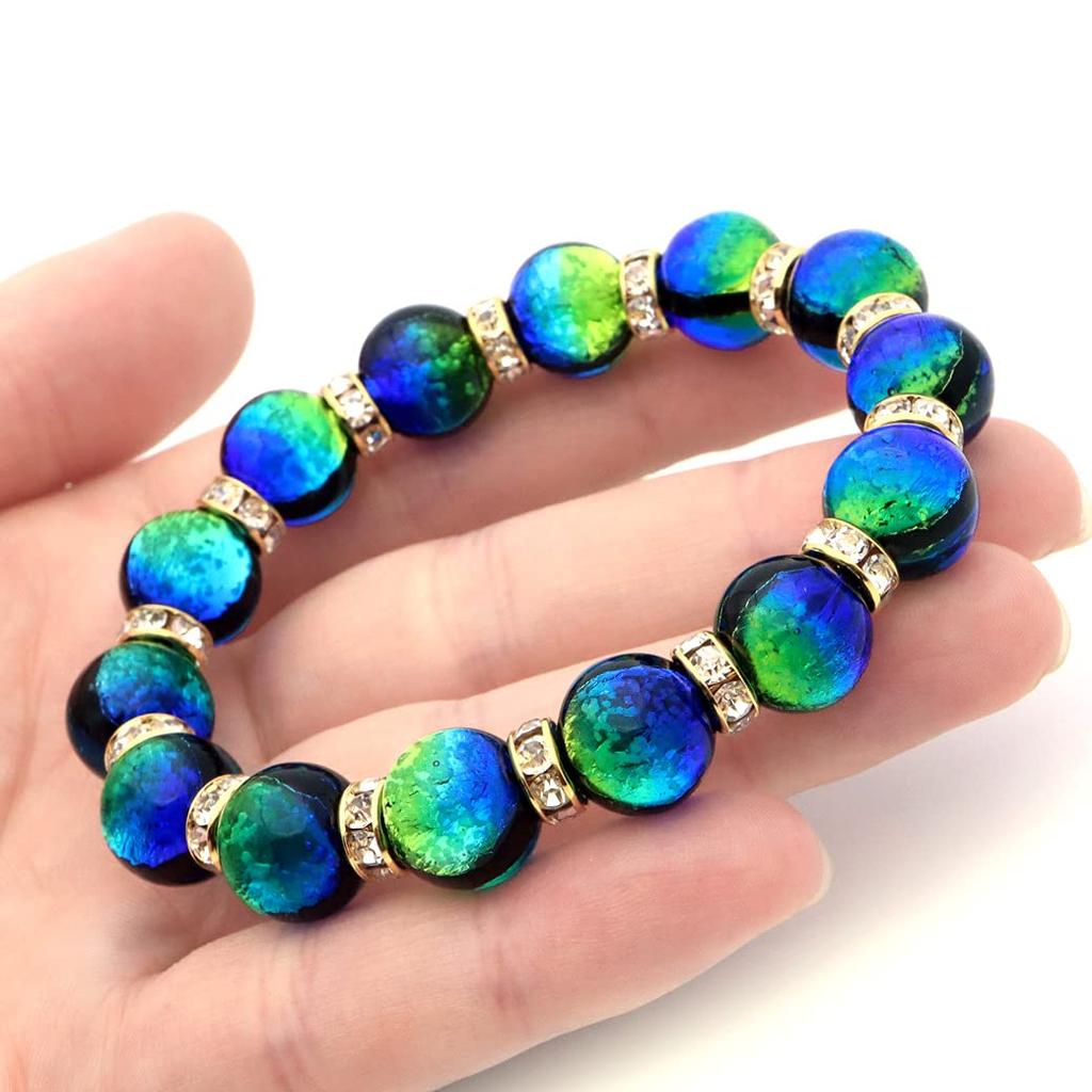 Świecąca bransoletka ze szkła Firefly Kerama Marine Glitter Okinawa Power Stone Obwód wewnętrzny 15 cm [ZŁOTY KAMIEŃ] Ok.