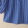 ZANZEA Women Casual Stand Collar Loose 3/4 Sleeve Stripe Blouse