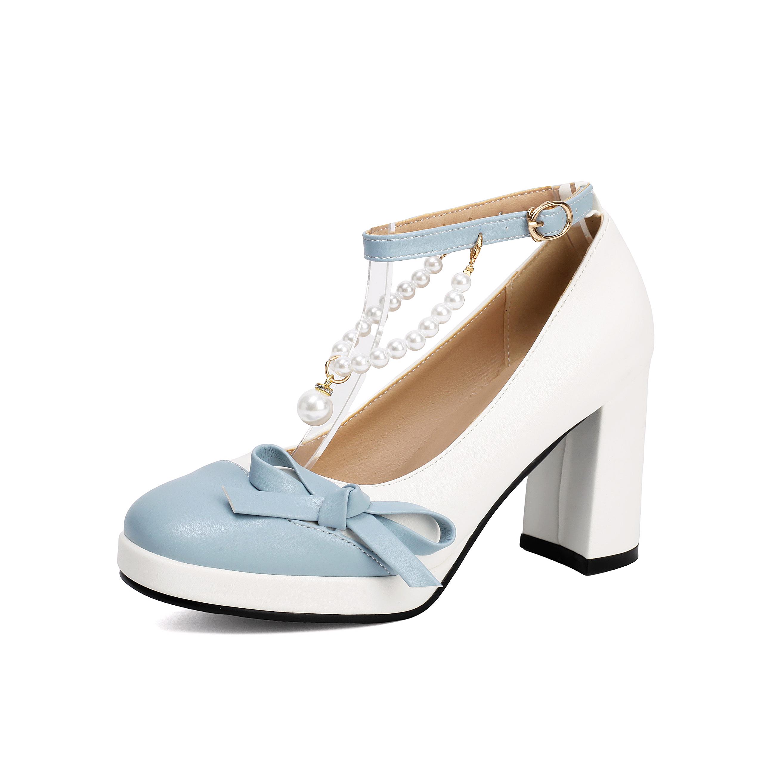 

Women s high-heeled single shoes spring and summer new waterproof table 45 синій