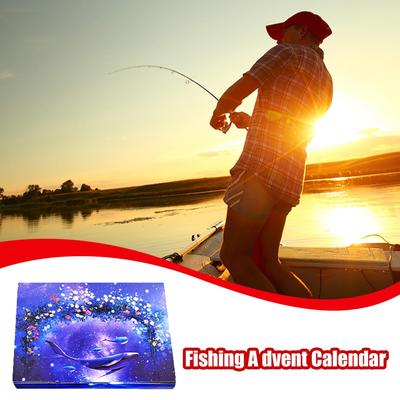 Fisherman Countdown Calendar 24 Days Christmas Countdown Fishing Lure Lures Seasonal Festive Bait Kit For Home Decor Christmas