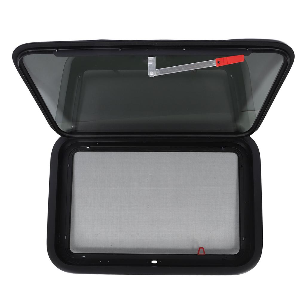 762x508mm  30.48x20.32in RV Window UV Proof Tinted Tempered Glass Camper Exit Window with Screen and Trim Ring for