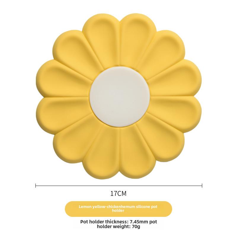 Daisy Flower Shape Cup Coaster Silicone Slip Insulation Pad Cup Mat Hot Drink Holder Mug Stand Home Table Decorations Kitchen Accessory