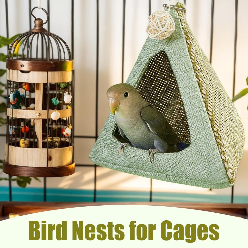 Bird Bed Hangable Parrot Hideaway Decorative Lovebird Sleeping Hideaway Breathable Cooling Nest for Cockatiel Macaw Parakeet