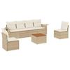 VidaXL Salon de Jardin avec Coussins 7 pcs, Canapés de Terrasse, Ensemble de Meubles de Patio, Mobilier d'Extérieur, Beige 3256842