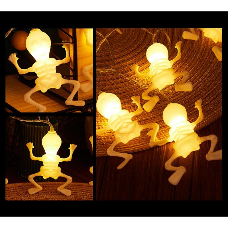 Halloween light string, skull string light, ghost festival horror decoration, holiday light, battery powered Halloween home decoration