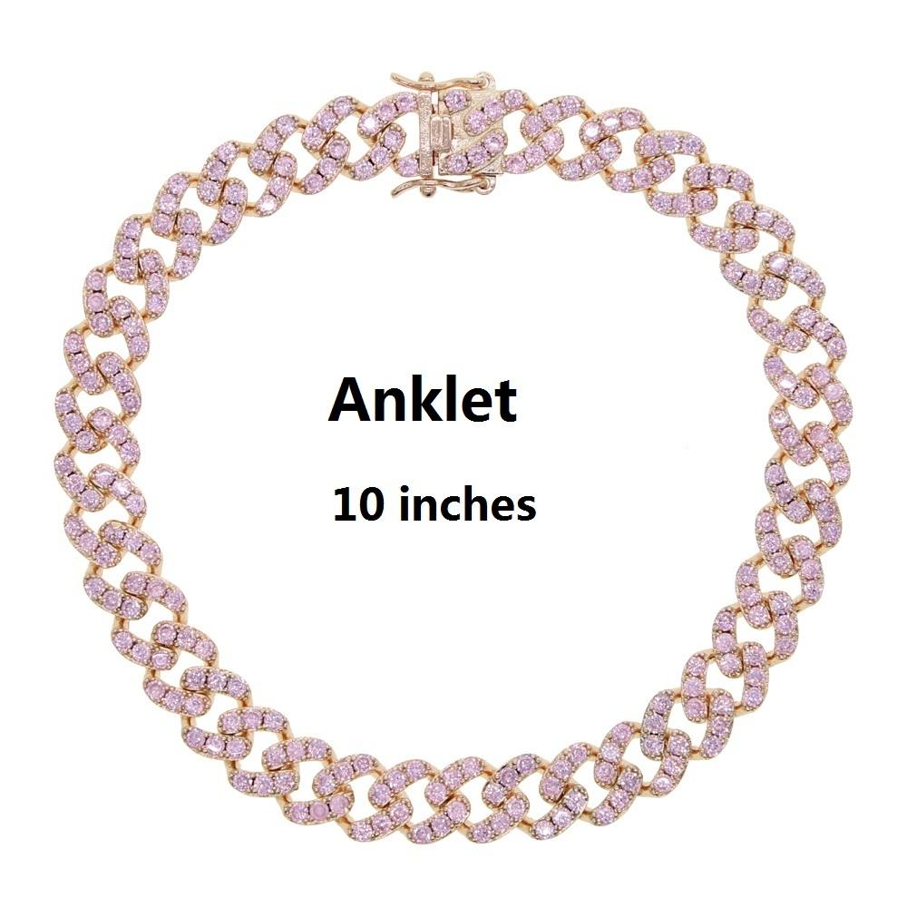 17cm 19cm 23cm 25cm 10mm Width Cuban Chain butterfly Charm Bracelet Anklet for Women Jewelry
