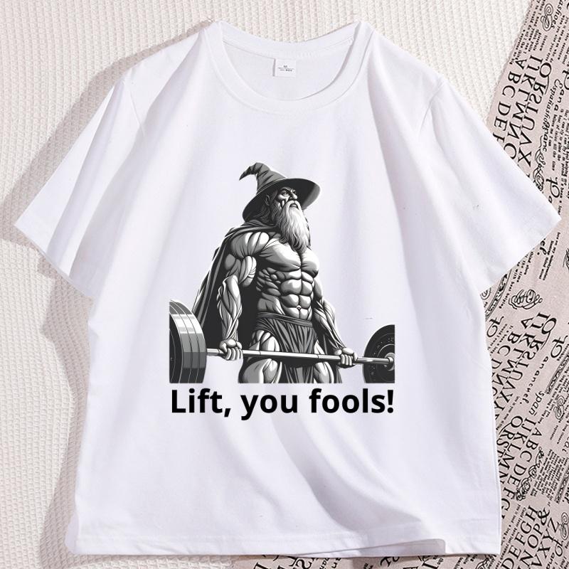 Funny Gym Meme T Shirt Men Workout Tshirt Cotton Short Sleeve Printed Graphic Tees Streetwear Clothing Mens Clothes