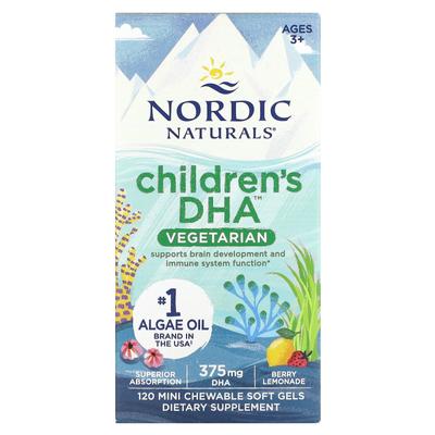 DHA for Children, Ages 3+, Berry Lemonade, 375 Mg, 120 Mini Chewable Softgels (125 Mg Per Softgel)