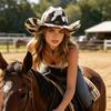 Pălărie de cowboy occidentală Material moderat Negru Alb Bor lat Piele de căprioară Imprimeu vacă Pălărie