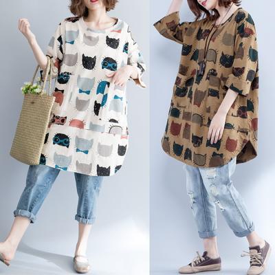 DIMANAF 2023 Didelio dydžio vasariniai moteriški marškinėliai Medvilniniai minkšti marškinėliai su iškirpte marškinėliai Laisvi kasdieniai drabužiai Kawaii spausdinti laisvi viršutiniai vidutinio dydžio marškinėliai