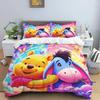 A Set of Pooh Bear Themed Bedding, 3D Digitally Printed, All-season Polyester Duvet Cover and 2 Pillowcases.