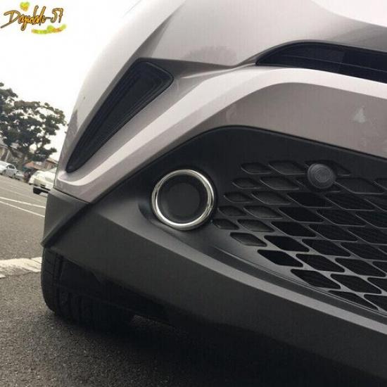 2PCS Front Fog Light Trim Lamp Ring Cover For Toyota C-HR CHR 2016-2018 2017