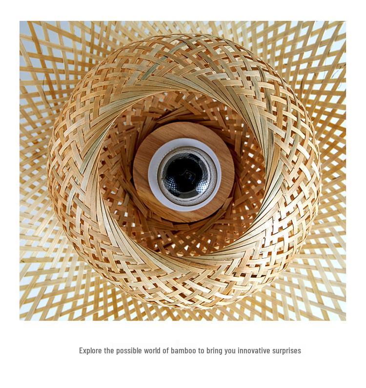 Zen Bamboo Weaving Ceiling Light: Creative Asian-Inspired Lighting for Hotels, Restaurants, Bedrooms, and Studies