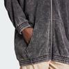 Adidas Originals Acid-Washed Oversized Zip Hoodie Women Hoodies Black JJ0331