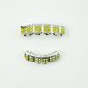 Gelbes Diamant Strass Hip Hop Grillz Set: Verstellbare Falsche Zähne Schmuckstücke für Europäische & Amerikanische Rap Bühnen