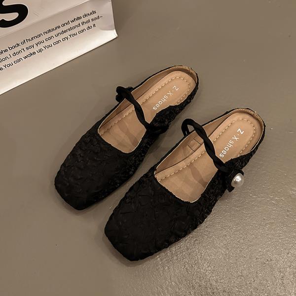 Fashion Shoes Cover Toe Womens Slippers Outdoor Slides Pantofle Flat 2025 Summer Mary Janes Slippers Women Summer Shoes Slides Cover Toe