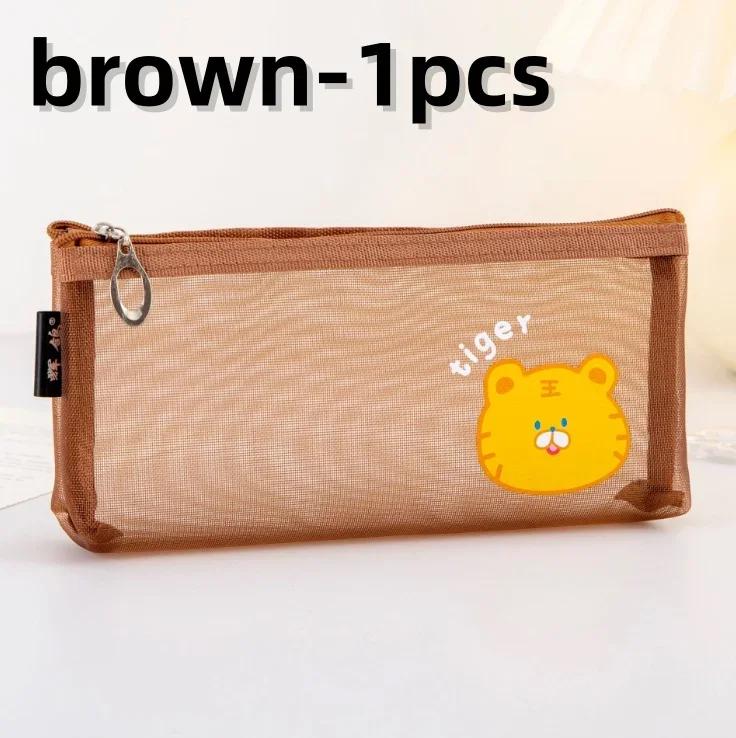 

Милый мультяшный сетчатый пенал большой вместимости прозрачная сумка для хранения канцелярских принадлежностей косметический органайзер для девочек школьные принадлежности