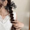 Lace Bow Bead Bubble Braid Hair Braiding Tool Elastic Hair Ties with Beads Side Ponytail Hair Ornament Styling Accessory Girls