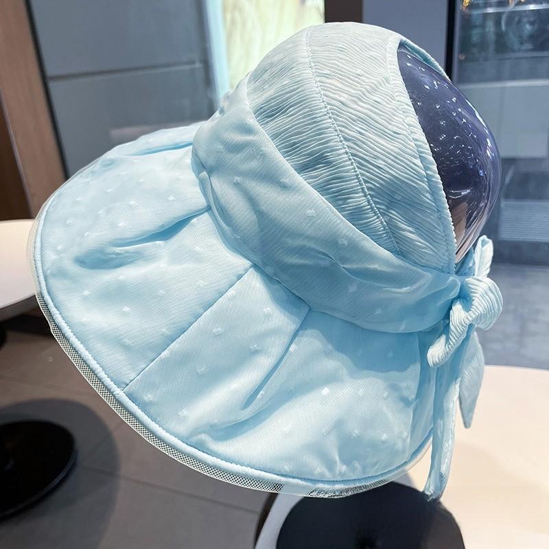 

Summer Mesh Sun Hat For Women With Folded Brim And Adjustable Fit For Outdoor Sun Protection синій