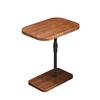 Tea Table C Shaped End Table, Adjustable Height Side for Couch, Night Stand with Bedside 2-Tier Storage Shelf, Living Room and Bedroom (Brown)