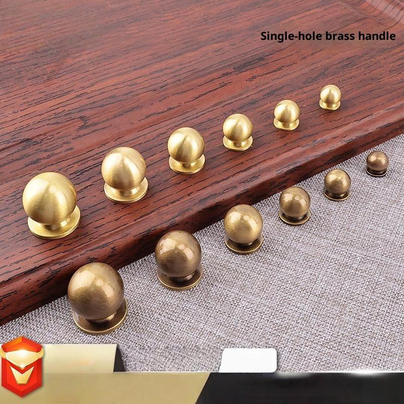 Brass Round Cabinet Knob Single Hole Solid Drawer Pull Matte Antique Bronze Multi Size Knob For Furniture Wardrobe Cupboard