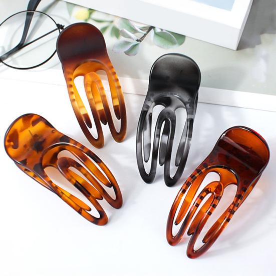French Style Hair Claw Hollow U-shaped Strong Grip Women Hair Clip Curved Ponytail Holder Hair