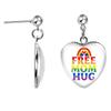 LGBT Kunst Homo Lesbische Trots Regenboog Hartvormige Glazen Cabochon Druppel Oorbellen Bedel Sieraden Voor Homoseksualiteit Meisjes Cadeau