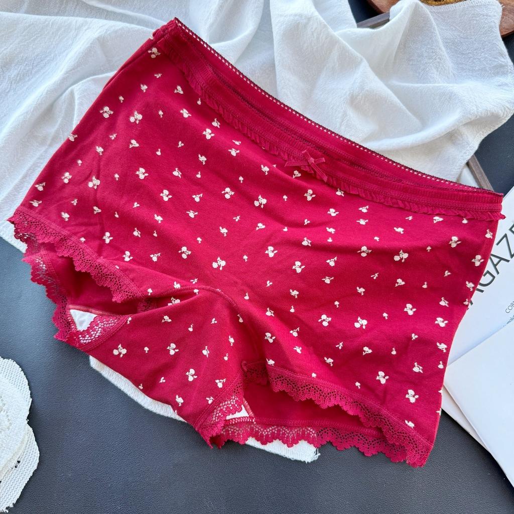 Women's Spring and Summer Polka Dot Striped Cute Cartoon Extended Crotch Briefs