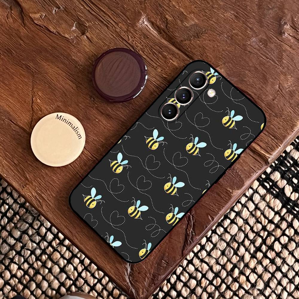 Cartoon Little Yellow Bees Phone Case For Samsung Galaxy S21 S22 S23 S24ULTRA S25ULTRA FE Ultra Plus5G A52S S26 Soft Cover
