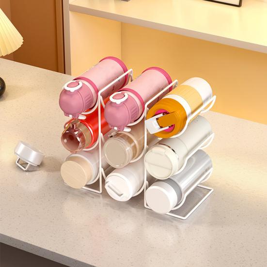 Portabottiglie d'acqua impilabile per armadietto da cucina, piano di lavoro, tazza ad alta capacità, portatazza da viaggio