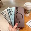 Luxury Magnetic Phone Cases For Samsung Galaxy S23 S22 S21 FE S24 Ultra Plus Magsafe Case Lens Protector Wireless Charging Cover