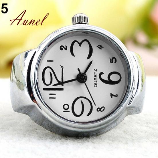 Round Lady Steel Smart Stainless Elastic Quartz Finger Ring Watch