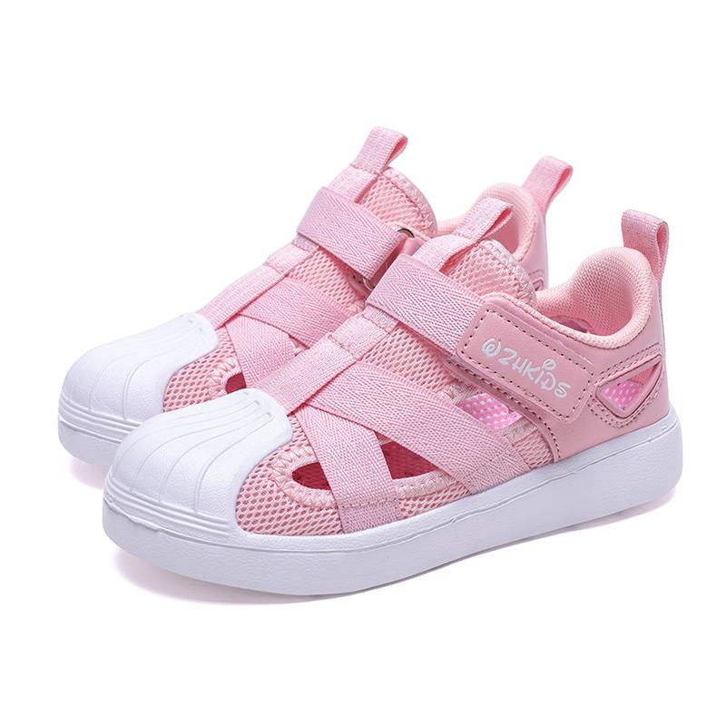 Детская летняя модная однотонная дышащая повседневная обувь на липучках для отдыха — фото 24