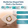 Marble Eye-Shaped Table Clock for Eye Doctors | White Marble Desk Clock with Quartz Movement | Ophthalmology Clinic, Hospital & Office Décor