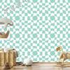 Casual checkerboard wallpaper mint and white for living room and bedroom 50x1000
