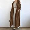 Damen Frühling und Herbst Einfache einfarbige Jacke Langarm Lang Übergröße V-Ausschnitt Trenchcoat
