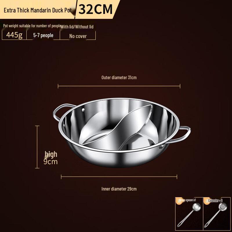 Stainless Steel Divided Hotpot for Induction Cooktop