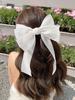 Women's Spring and Summer Solid Mesh Bow Hair Accessory Hair Clip, Suitable for Pairing with Dresses