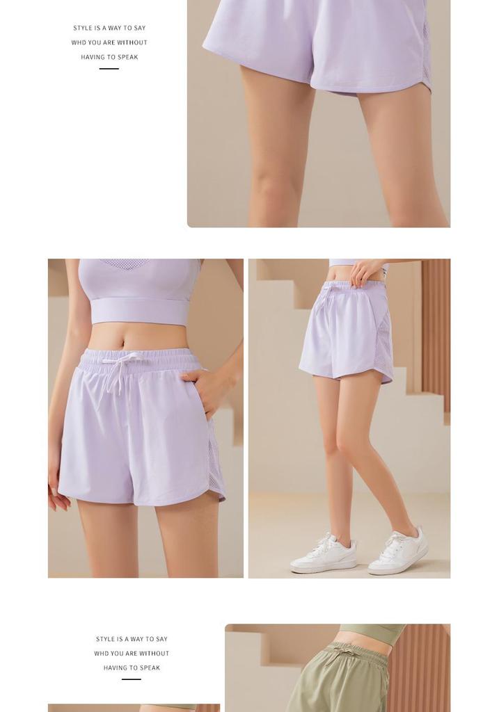 Coole Damen-Lauf- und Yogashorts - Zwei-in-Eins, Anti-Exposure-Design für den Sommer