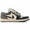 Jordan Air Jordan 1 Urban Slip Resistant Abrasion Resistant Low Top Vintage Basketball Shoes Men's Black Coffee Beige HQ3437-101(Team96-)