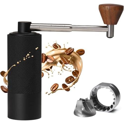 TIMEMORE Coffee Grinder, Manual, Compact, Foldable, Portable, Digital Chestnut NaNo3 Coffee Grinder with Adjustable Internal Setting, Dual Bearing Pos