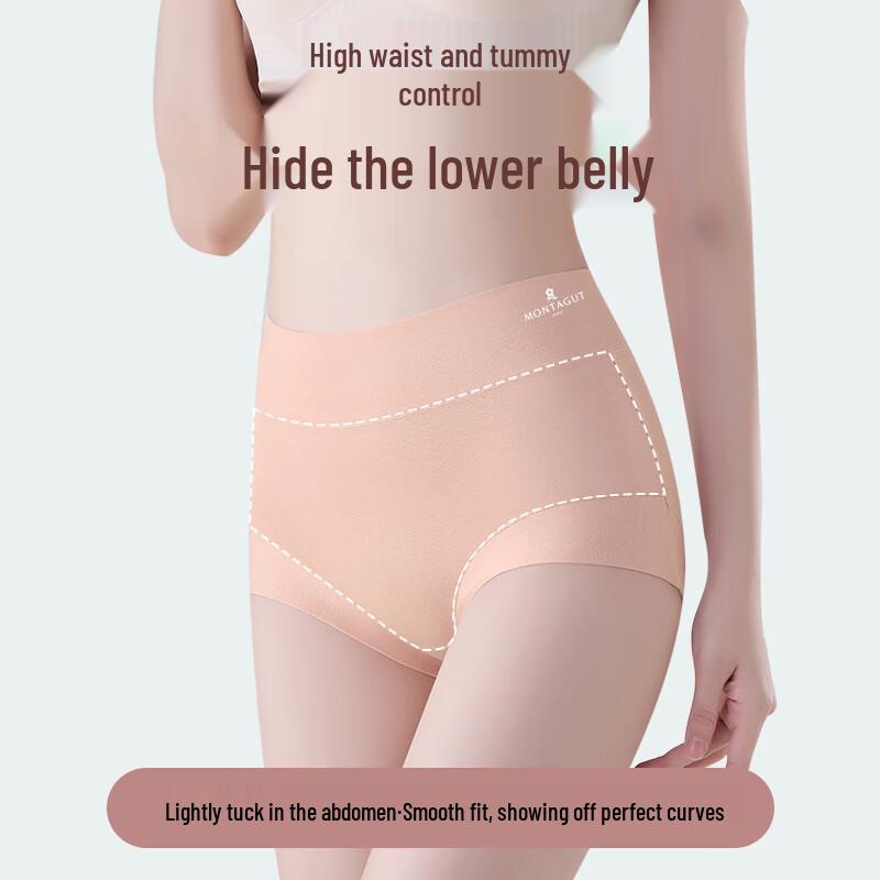 Montagut Women's High-Waist Antibacterial Cotton Briefs 3-Pack