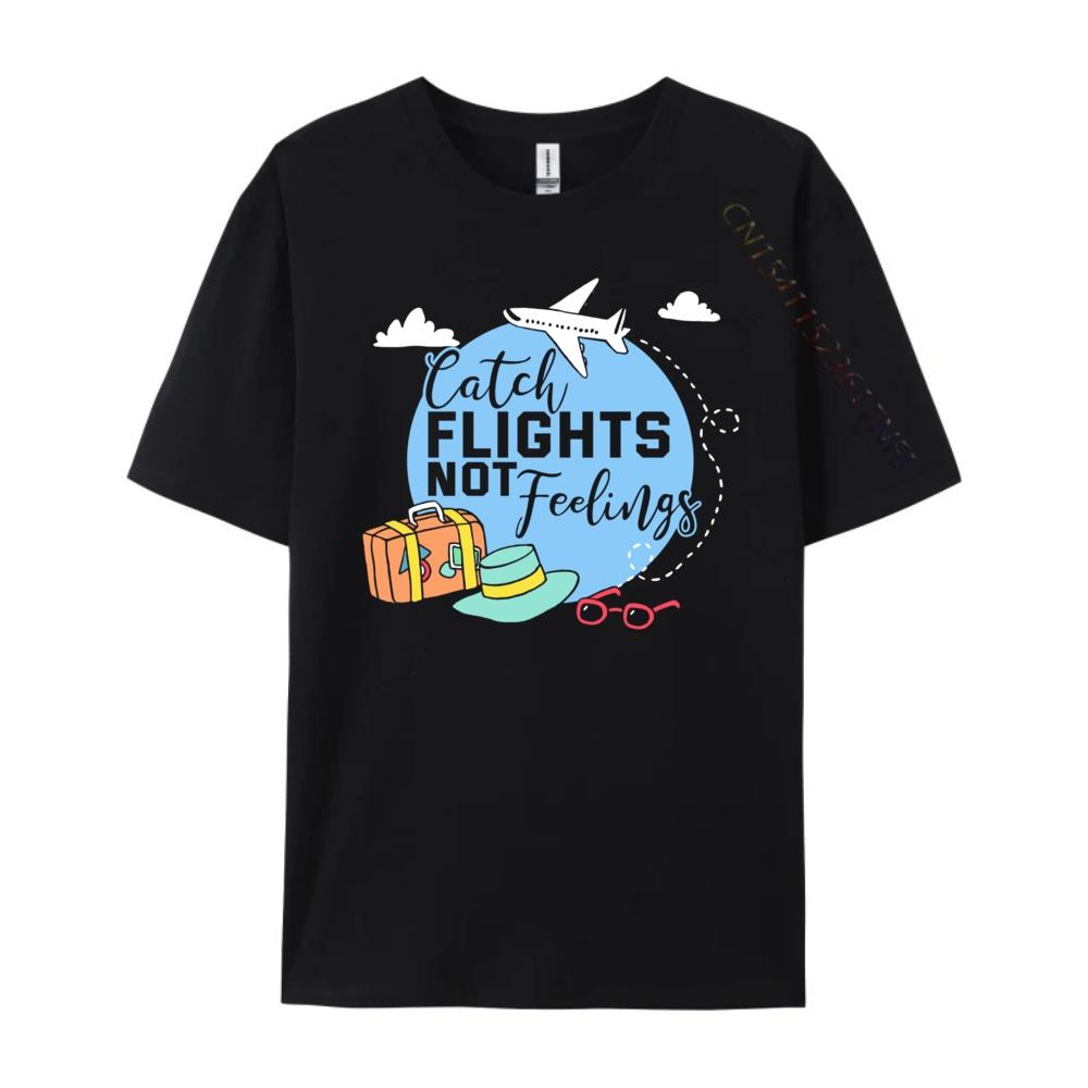 Flights Not Feelings Stewardess Flight Attendant T Shirt Men 100 Cotton Gifts For Men