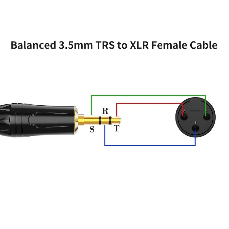 3.5mm TRS Male to 3Pin Auditory Cable For Studio Recording Live Performances Durables PVC Shielded Conductor