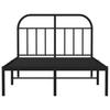 vidaXL Bed Frame with Headboard Metal Black 120x200 Cm