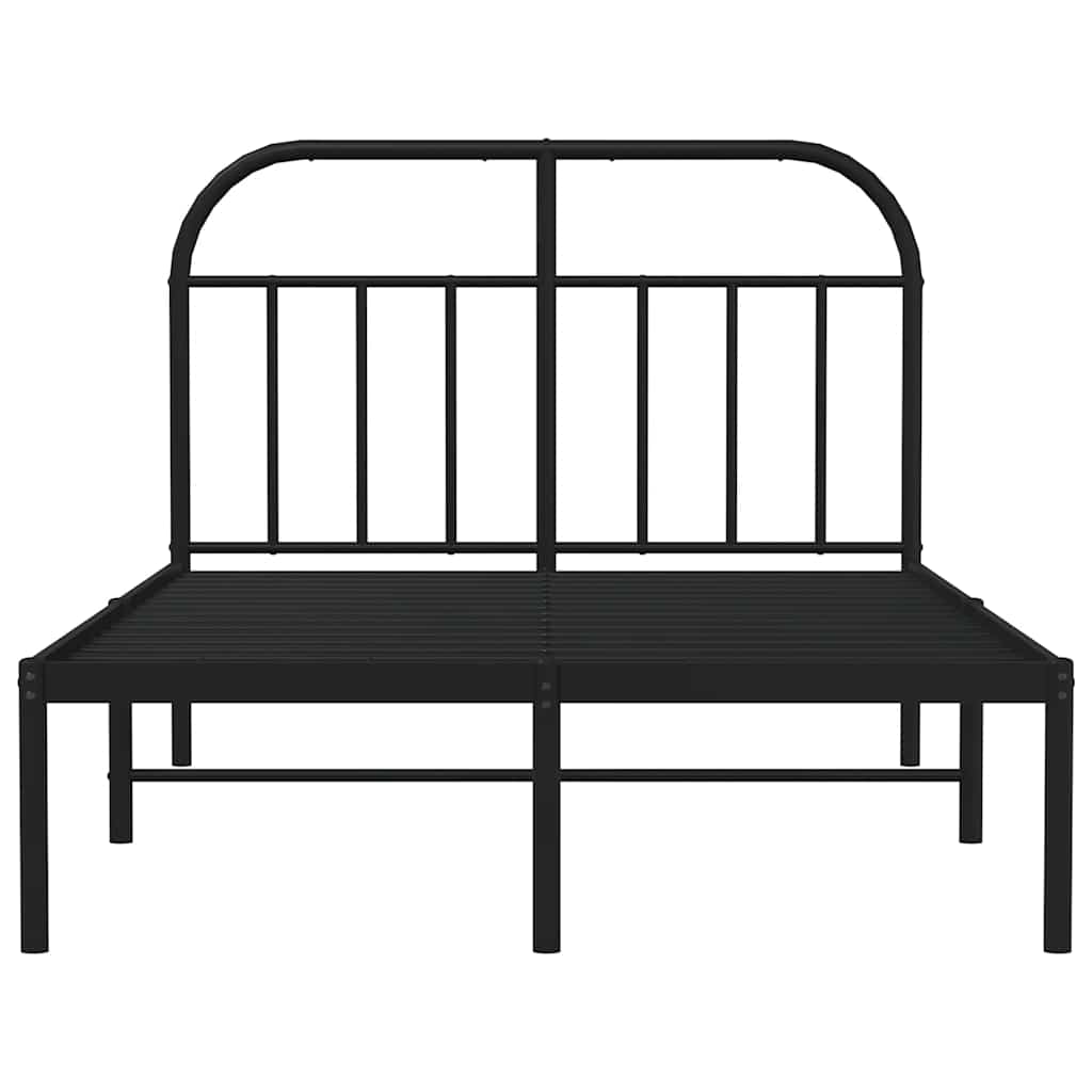 vidaXL Bed Frame with Headboard Metal Black 120x200 Cm